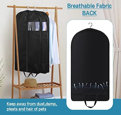 KIMBORA 43" Suit Bags for Closet Storage and Travel, Gusseted Hanging Garment Bags for Men Suit Cover With Handles for Clothes, Coats, Jackets, Shirts（3 Packs） - Image 5