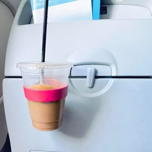 FLYGA Airplane Cup/Phone Holder Travel Accessory (Pink) Must Have Airplane Travel Essential Accessory for Flying Travel Gift Ideas