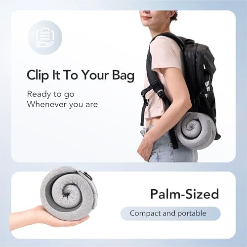 Travel Pillow, 100% Pure Memory Foam Travel Neck Pillow Airplane Neck Support Ergonomic Design for Traveling Suitable for Airplanes,Offices and Cars-Gray - Image 5