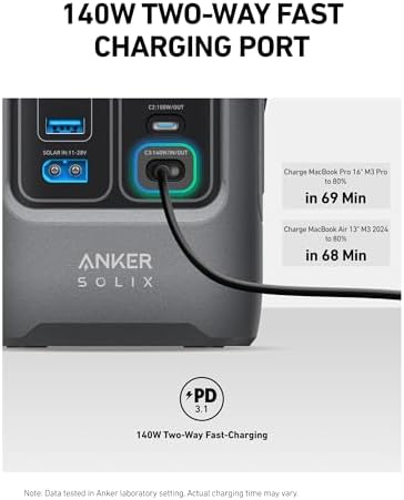 Anker SOLIX C200 DC Power Bank Station, 192Wh Portable Power Station, LiFePO4 Battery, 200W Solar Generator, for Outdoor Camping, Traveling, and Emergencies (No Wall Charger Included) - Image 5
