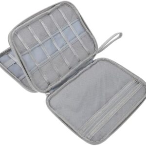 MERRYHAPY Hard Drive Storage Bag Cable Management Case Electronics Accessory Organizer Large Gray Travel Cord Organizer for Tech Accessories