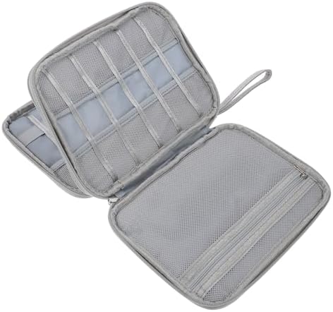 MERRYHAPY Hard Drive Storage Bag Cable Management Case Electronics Accessory Organizer Large Gray Travel Cord Organizer for Tech Accessories