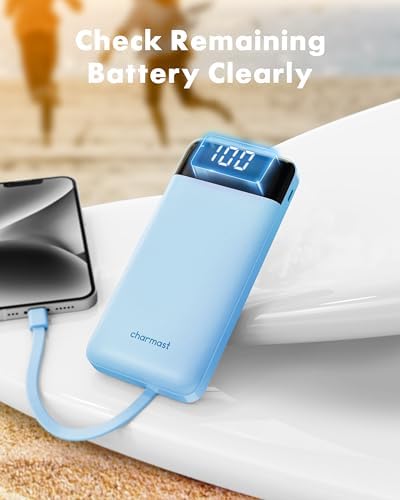 Charmast Portable Charger with Built in Cables, Power Bank with Cords Wires, Slim 10000mAh Travel Battery Pack 6 Outputs 3 Inputs 3A Fast Charging for Samsung Google Pixel LG Moto iPhone iPad - Image 7