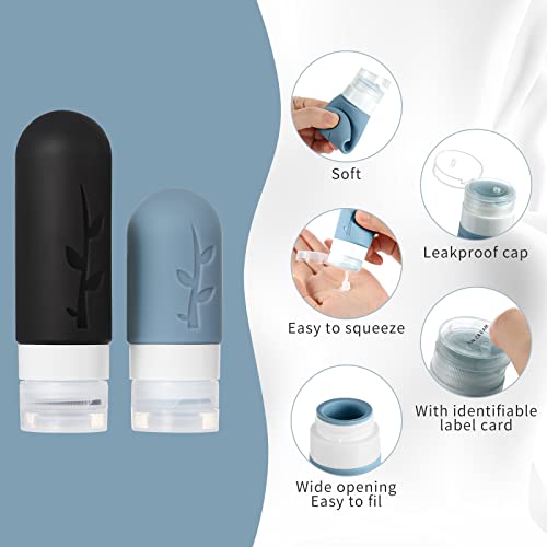 18pack Travel Bottles for Toiletries,TSA Approved Silicone Travel Containers for Toiletries,Leak Proof Refillable Liqus Shampoo And Conditioner travel Essentials toiletry Bottles - Image 4