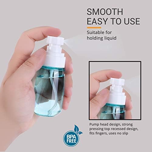 Pack 2 Small Spray Bottle Travel Size 2oz/60ml - Fine Mist Mini Empty Spray Bottles - Leak Proof - for Toners, Face & Hair Mist - Image 4