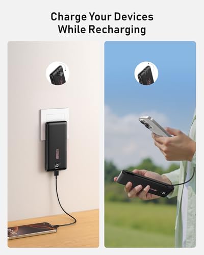 Portable Charger Power Bank Built in Cables and Wall Plug, 10000mAh iPhone Battery Pack Fast Charging, USB C External Slim Power Bank, Travel Essentials Compatible with iPhone 17 16 15 14 iPad, Black - Image 8