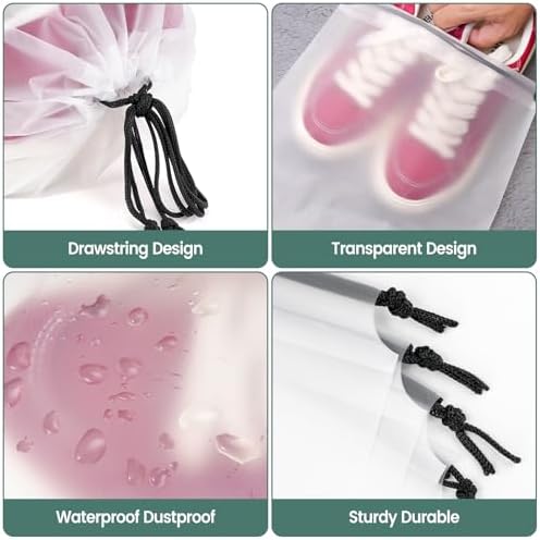 23 Pack Shoe Bags for Travel, 11.8" x 15.7" Waterproof Travel Shoe Bags for Packing,Large Travel Bag for Shoes, Storage Bags Travel Essentials Men for and Women - Image 6