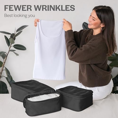 Aerotrunk Compression Packing Cubes for Travel - Luggage Organizer Bags - Double Zipper Packing Cubes for Suitcases (6-Pack, Black) - Image 8