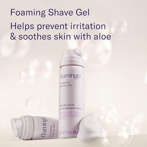 Flamingo Travel Razor Kit for Women – Body & Pubic Razor – Mini Handle, 2 Blade Refills, 2 Travel Size Foaming Shave Gels & Vented Case - Image 6