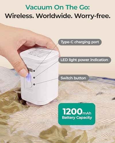 BAGSMART Vacuum Storage Bags for Travel with Rechargeable Air Pump, Portable Space Saver Bags for Travel & Home, Vacuum Compression Seal Bag for Clothing, Blanket, 18 Pack Multicolor - Image 2