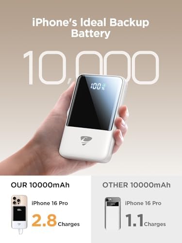 Aioneus Portable Charger, 10000mAh Power Bank 22.5W Fast Charging Portable Charger with Built in Cable Battery Pack USB C Travel Charger for iPhone11 12 13 14 15 16 Samsung GalaxyS24 S23 Android(1 Pk) - Image 3