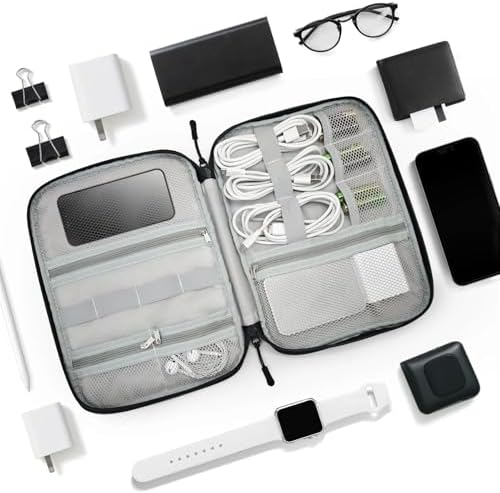 Custom Electronics Travel Organizer Case with Image & Text, Personalized Tech Accessories Cable Storage Bag for Cords, Charger, Phone, Hard Drive - Image 4