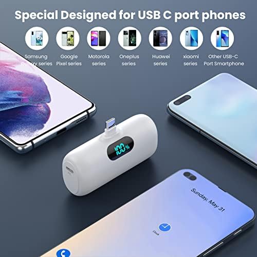 [2-Pack]Portable Charger for iPhone 17/16/15,Mini Power Bank 5000mAh PD USB C Portable Phone Charger,Travel Essential Battery Pack for iPhone 17/17 Air/16/16 pro/15/15 pro Max/Android/Samsung/Moto/LG - Image 3