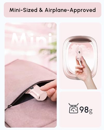 Lightweight Pink USB C Power Bank Portable Charger 5000mah with Kickstand for iPhone 17,Type-c Battery Pack Charger with Digital Display for iPhone 16/Samsung/Android phones, Pinky Gift for Her Phones - Image 5