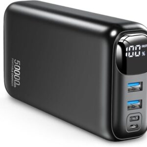 Portable Charger 50000mAh Power Bank - 22.5W Fast Charging External Battery Pack,USB-C Portable Phone Charger for iPhone 17/16/15/14/13 Pro Android Samsung, for Travel Camping Essential