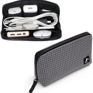 SIMTOP Small Tech Accessory Pouch Cable Organizer Bag, Compact Electronics Travel Case for Charger, Cords, Mouse & Power Bank, Water-Resistant Portable Gadget Storage for Backpack & Daily Commute