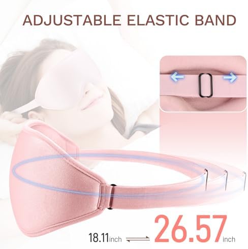 FlyCoco 99% Fully Block Out Light Eye Sleep Mask, 3D Deep Contoured Eyes Cover Zero Pressure, Long Lash Extension Eyes Mask with Adjustable Straps for Sleeping Travel Home Nap Rest Women Men (Pink) - Image 6
