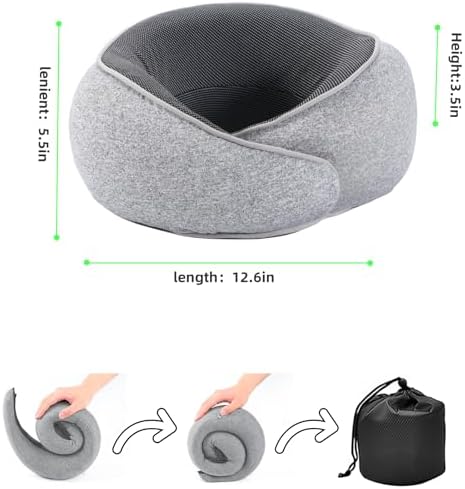 Neck Pillow for Traveling,Premium Memory Foam Travel Pillow, Removable Washable Neck Pillow Cover， Suitable for Airplanes,Offices and Cars - Image 2