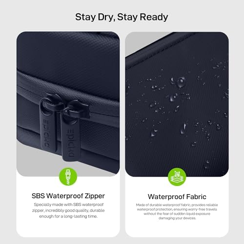 EPICKA Electronics Organizer Travel Case - Cable Organizer Bag for Travel Accessories, Tech Pouch for Cords, Charger, Adapter, Cables, Power Bank, Waterproof Storage Bag with Luggage Strap, Navy - Image 5