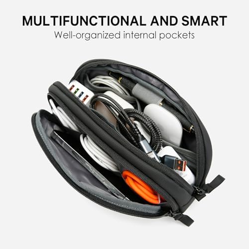 BANGE Travel Organizer Case, Water Resistant Electronics Travel Bag Organizer for Cable,Easy to store backpacks (Black) - Image 2