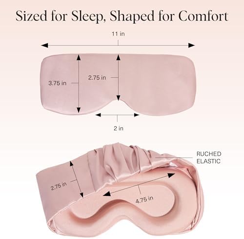Kitsch Contour Pillow Eye Mask – Softer Than Silk Eye Masks for Sleep, Blindfold Sleep Masks for Women & Men, No Eye Pressure, Lightweight, Eye Care, Travel Essentials - Blush - Image 5