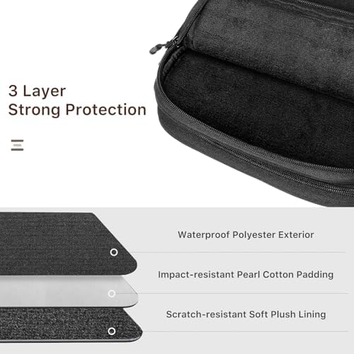 Dadanism Electronics Travel Organizer Case, Double Layers Cord Organizer Travel All-in-One Storage Bag for Cable, Cord, iPad, Chargers, fits 9-11'' Tablets, Portable Tech Accessories Bag, Black - Image 7