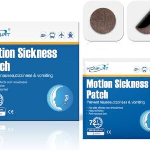 32ct Motion Sickness Patches – Sea Sickness Patches for Cruise, Car, Airplane, and Other Travel – Non-Drowsy, Effective, Lasts 72 Hours