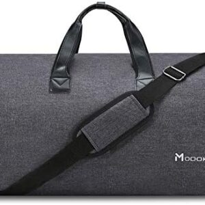 Convertible Garment Bag with Shoulder Strap, Modoker Carry on Garment Duffel Bag for Men Women - 2 in 1 Hanging Suitcase Suit Travel Bags (Black)