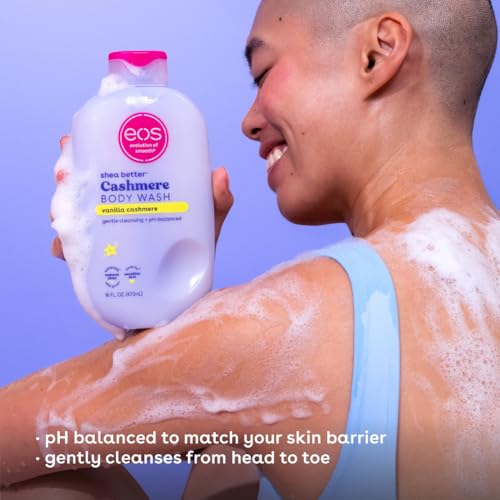 eos Travel Vanilla Cashmere Body Wash- Travel Size Body Wash, Hydrating, Moisturizing, Toiletries, Mini, Shea Butter, 2.5 fl oz - Image 5