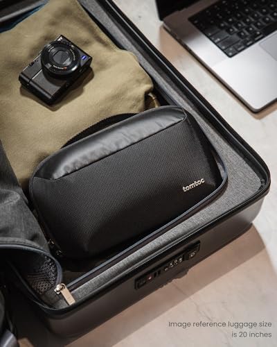 tomtoc Electronic Organizer Accessory Pouch for MacBook Charger, Cables, Power Bank, Hard Drive, Cords, Water-resistant Storage Bag with Removable Card Slots for USB Adapter, Memory Card, Black - Image 7