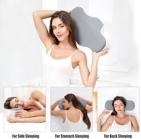 Bespilow Travel Camping Pillow for Sleeping - Memory Foam Cervical Neck Support Pillow for Pain Relief, Compact Compressible Contour Pillows with Cooling Cover & Storage Bag for Backpacking, Road Trip - Image 4