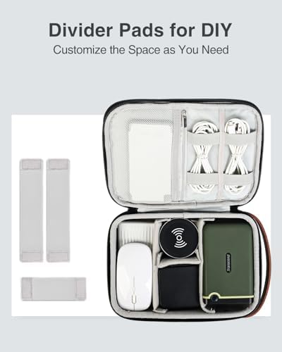 Luxtude Electronics Organizer Travel Case, Portable Tech Organizer for Working/Travelling, Sturdy Hard Cases for Electronics/Charger/Mouse/Hard Drive, Case Only - Image 6