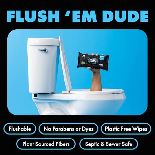 DUDE Wipes - Flushable Wipes - 8-Pack, 384 Count - Unscented + Mint Chill Travel Pack 1-Pack, 18-Count - Extra-Large - Vitamin-E & Aloe - Septic and Sewer Safe - Image 3