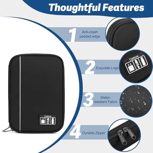 Electronic Organizer Travel Case, All-in-One Portable Cable Organizer Bag for Storage, Cord Organizer Tech Accessories for Cables, Chargers, Power Bank, Flash Drive, SD Card - Image 5