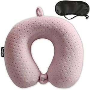Neck Pillows for Sleeping Travel Pink Travel Pillow Comfortable U Shape Memory Foam Pillows Neck and Head Support Portable Travel Neck Pillow Suitable for Planes, Trains, Self-Driving Cars