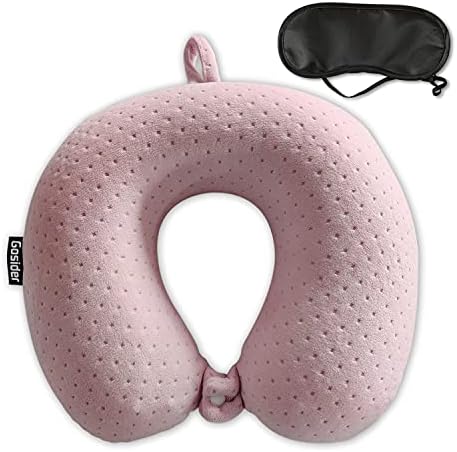 Neck Pillows for Sleeping Travel Pink Travel Pillow Comfortable U Shape Memory Foam Pillows Neck and Head Support Portable Travel Neck Pillow Suitable for Planes, Trains, Self-Driving Cars