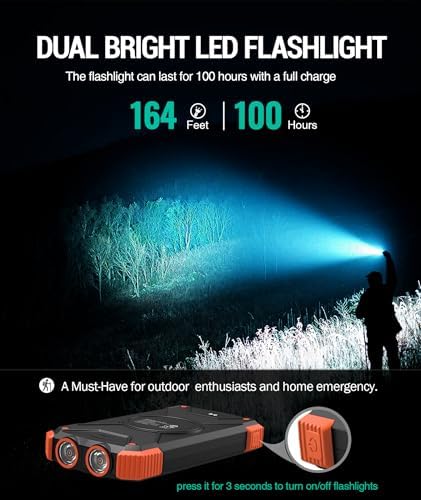 BLAVOR Solar Power Bank 10,000mAh, Portable Wireless Charger, 20W Fast Charging External Battery Pack with USB C for Cell Phones, Solar Panel Charging with Dual Flashlight for Camping - Image 7