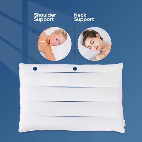 MINUPWELL Ultra Flat Small Pillow for Sleeping, 18x13in Small Pillow for Travel 7D High Support 2.5 inch Height Ultra Thin Mini Pillows -100% Cotton - Image 3