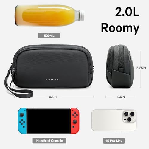 BANGE Travel Organizer Case, Water Resistant Electronics Travel Bag Organizer for Cable,Easy to store backpacks (Black) - Image 3