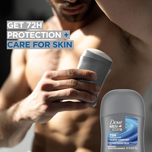 DOVE MEN + CARE Antiperspirant Deodorant Stick Clean Comfort 72-Hour Sweat & Odor Protection Antiperspirant for Men With 1/4 Moisturizing Cream 0.5 oz - Image 5