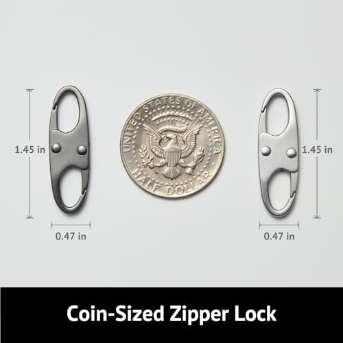 zelin Anti Theft Zipper Clips Double Opening Small Carabiner Clips, 4Pcs Elegant Zinc Alloy Zipper Pull Replacement for Travel, Commuting and Camping (Space Grey) - Image 2