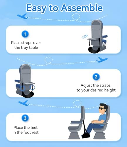 Ergonomic Airplane Foot Hammock(Memory Foam)-Ultimate Comfort Foot Hammock for Plane Travel Essentials to Relax Your Feet, Portable Airplane Foot Rest with Adjustable Strap, Perfect for Long Flight - Image 7