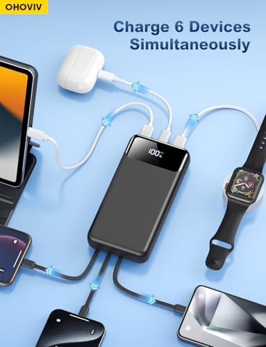 Portable Charger Power Bank 50000mAh Battery Pack, 22.5W Fast Charging PowerBank with Built in Cables,Travel Camping Essential USB-C Portable Phone Charger for iPhone Samsung Pixel Android iPad - Image 6