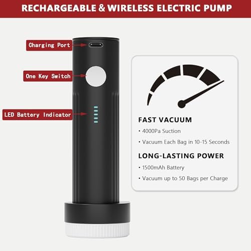 Vacuum Bags for Travel with Rechargeable Pump, 8 Small Compression Packing Seal Bags for Luggage Suitcase, Space Saver for Clothing and Clothes Storage Travel - Image 4