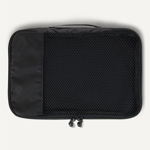 Amazon Essentials 4-Piece Space-Saving Packing Cubes Travel Accessories Set, Luggage Organizer with Double Zipper, Mesh Top, Small, Black (Previously Amazon Basics) - Image 5