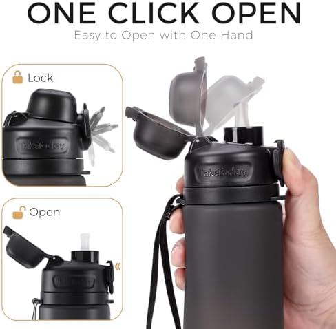 TakeToday Collapsible Water Bottles 20oz (600mL), Foldable Platinum Silicone Travel Water Bottle with Straw & Carry Strap, Leak-Resistant Screw Lid, Wide Mouth, BPA-Free for Hiking, Camping, Travel - Image 5