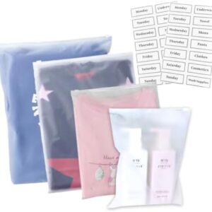 Belit 20 Pcs Travel Luggage Organizer Bags, 4 Sizes Packaging Bags for Clothing, Cosmetics, Toiletries, Reusable Plastic Zipper Bags for Hospital Bag, Travel Storage, Home Storage
