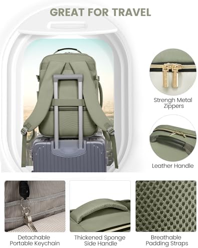 LOVEVOOK 40L Travel Backpack for Women & Men, Airline Approved Carry On Luggage with 3 Packing Cubes, TSA Overnight Bags, Waterproof Personal Item Bag, Weekender Essentials Backpacks fits 17" Laptop - Image 8