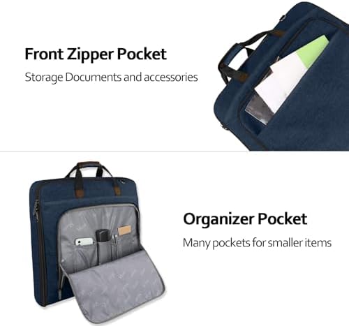 MATEIN Travel Garment Bags, Large Convertible Carry On Garment Bag For Men Women, Wrinkle-Free Hanging Travel Suit Luggage with Shoulder Strap, 2 in 1 Suit Carrier Suitcase For Business Trip, Blue - Image 3
