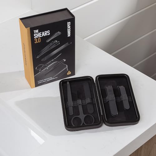 MANSCAPED® Shears 3.0, 5-Piece Precision Men’s Nail Grooming Travel Kit, Stainless Steel Manicure Set with Fingernail & Toenail Clippers, Nail File, Slant Tip Tweezers, Cuticle Scissors, Travel Case - Image 9